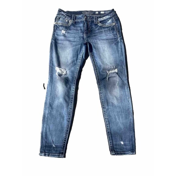 Miss Me Signature Ankle Skinny Denim Blue Jeans Size 30 Medium Wash J3308AKA - Picture 1 of 5